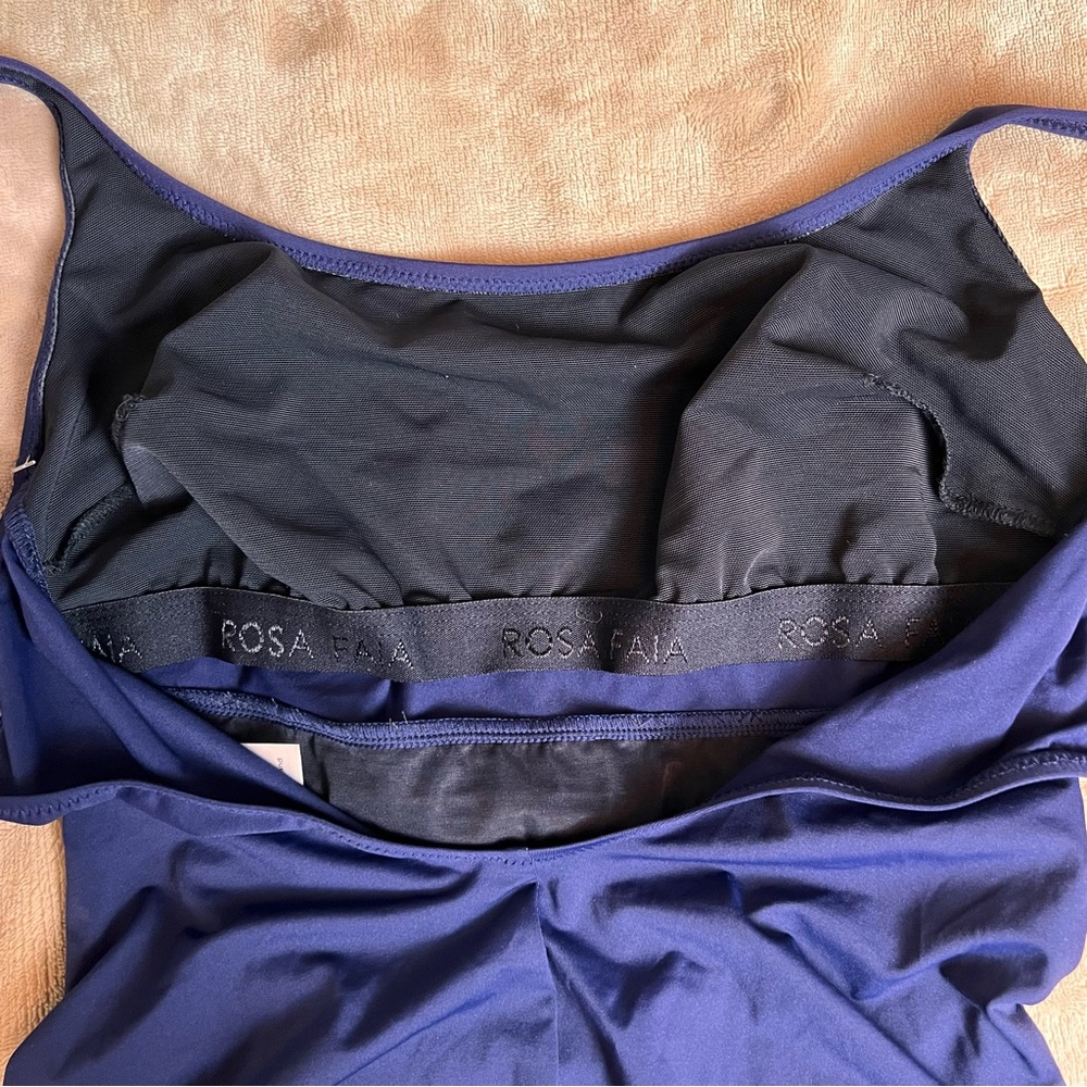 ANITA NWOT 'Svea' Square Neck Navy Blue Striped One Piece Swimsuit - Size 34C - Picture 7 of 15